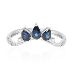 Gouden ring met een Blauwe Ceylon saffier
