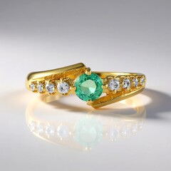 Anello in argento con Smeraldo Russo (Adela Silber)