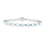 Himmelblauer Topas-Silberarmband