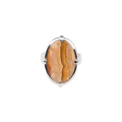 Zilveren ring met een Kant Agaat