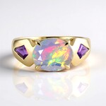 Bague en or et Opale Welo AAA (de Melo Gold)