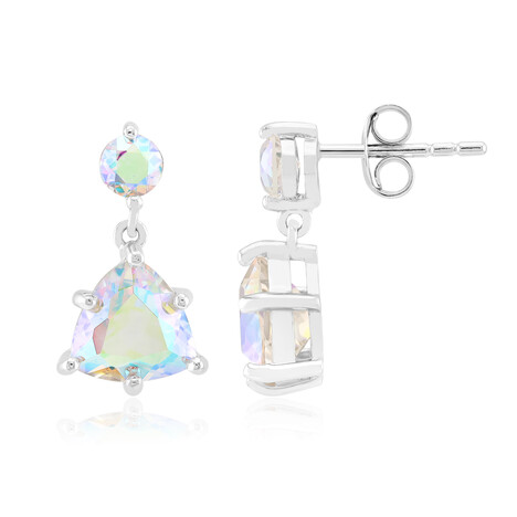 Pendientes en plata con Cuarzo Rayo de luna