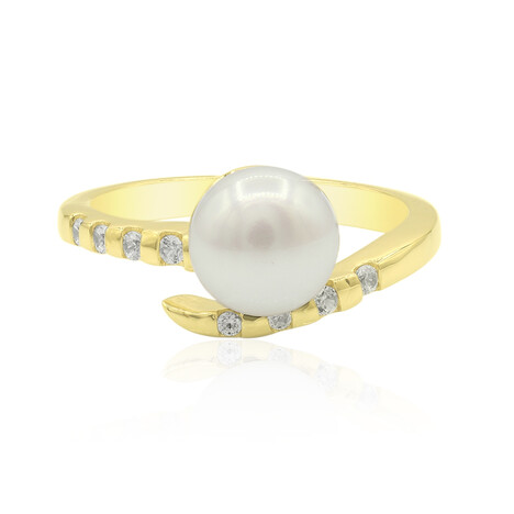 Bague en argent et Perle de culture d'eau douce (TPC)