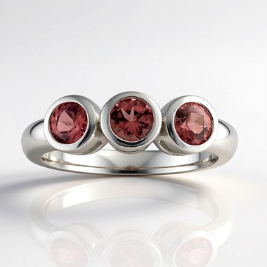 Anello in argento con Tormalina Rosa Brasiliana (Pallanova)