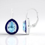 Boucles d'oreilles en argent et Topaze bleu ciel