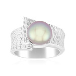 Anello in argento con Perla Ming Porpora (MONOSONO COLLECTION)