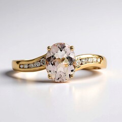 Anello in oro con Morganite AAA