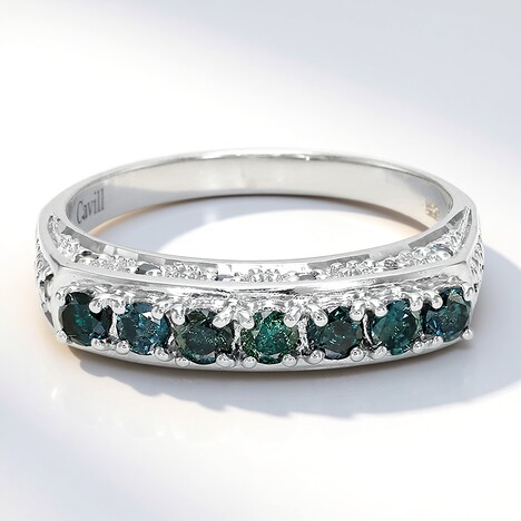 Anello placcato in platino con Diamante Fancy