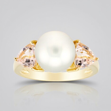 Anello in oro con Perla Bianca dei Mari del Sud (Michelle Albala)