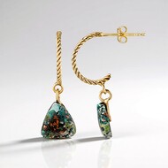 Pendientes en plata con Calcedonia de Venus (Bali Barong)