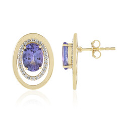 Gouden oorbellen met AAA tanzanieten (de Melo Gold)