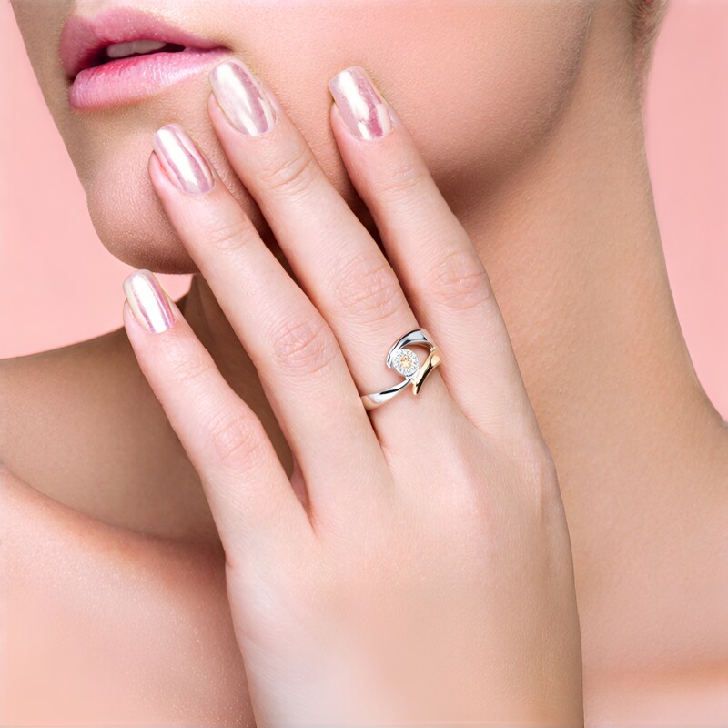 Zilveren ring met een I1 Argyle-Rose de France diamant (Annette)