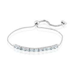 Himmelblauer Topas-Silberarmband