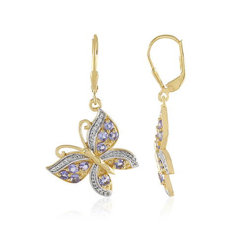 Tansanit-Silberohrringe