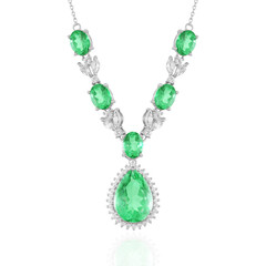Smaragdgrüner Quarz-Silbercollier