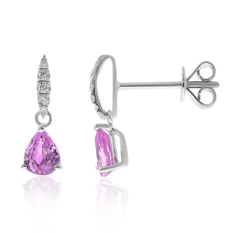 Boucles d'oreilles en or et Saphir parme (CIRARI)