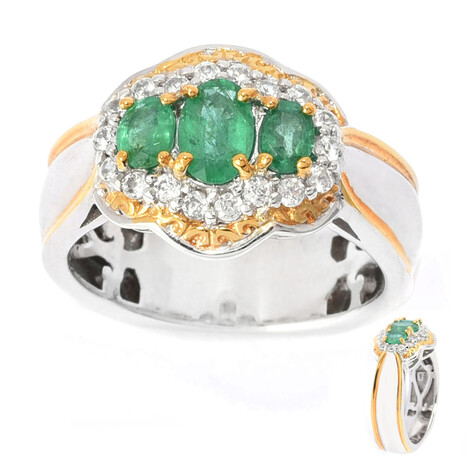 Zilveren ring met een Zambia-smaragd (Gems en Vogue)