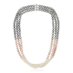 Süßwasserzuchtperlen-Silberhalskette