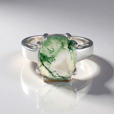 Anello in argento con Agata Muschiata