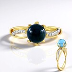 Anillo en plata con Topacio azul suizo (de Melo)
