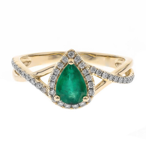 Anillo en oro con Esmeralda de Zambia AAA