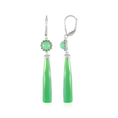 Zilveren oorbellen met groene chalcedoonstenen (KM by Juwelo)