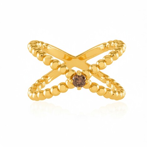 Zilveren ring met een I3 Champagne Diamant (de Melo Essence)