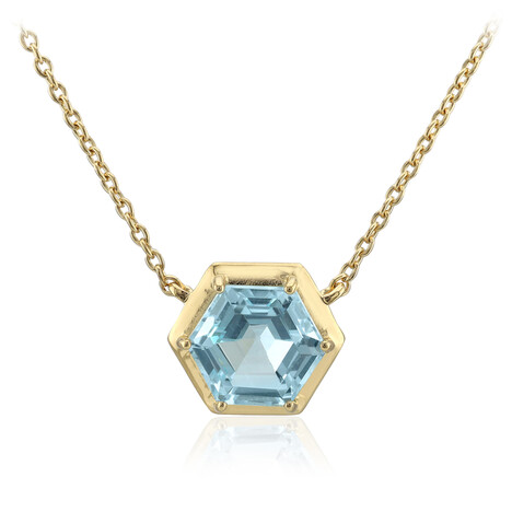 Himmelblauer Topas-Silbercollier