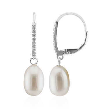 Orecchini in argento con Perla d'Acqua Dolce Bianca