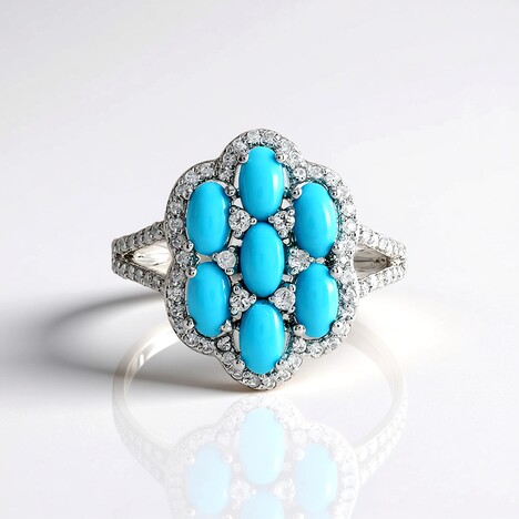 Anello in argento con Turchese Sleeping Beauty (Faszination Türkis)