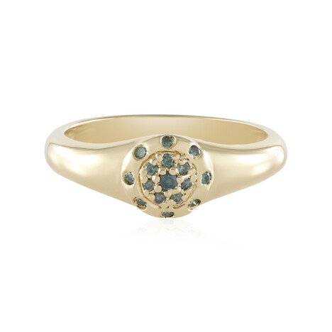 Bague en argent et Diamant bleu I2