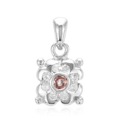 Zilveren hanger met een Padparadscha saffier