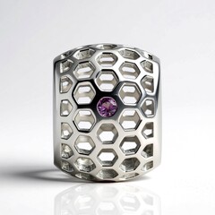 Charm in argento con Zaffiro Rosa
