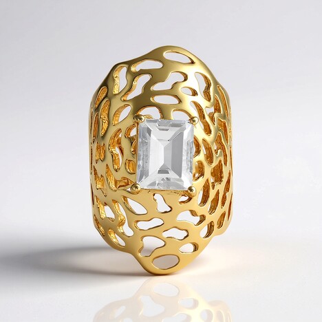 Bague en argent et Topaze blanche