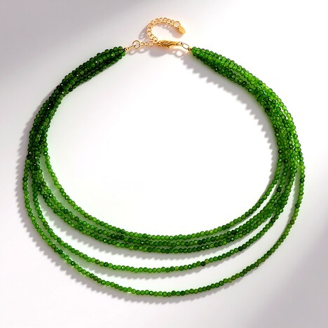 Collana in argento con Diopside Russo