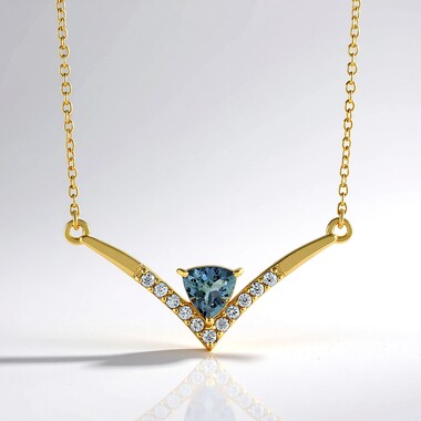 Collar en plata con Tanzanita sin calentar