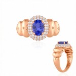 Zilveren ring met een tanzaniet (de Melo Essence)