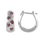 Pendientes en plata con Espinela roja noble