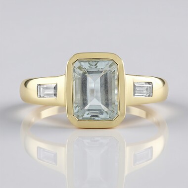 Brasilianischer Aquamarin-Goldring