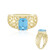 Bague en or et Topaze bleu Suisse (Ornaments by de Melo)