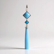 Zilveren hanger met een Blauwe chalcedoon (KM by Juwelo)