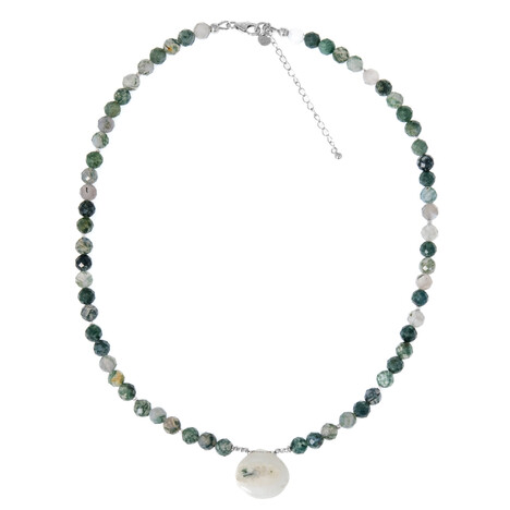 Achat-Silberhalskette