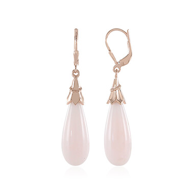 Pinkfarbener Opal-Silberohrringe (MONOSONO COLLECTION)
