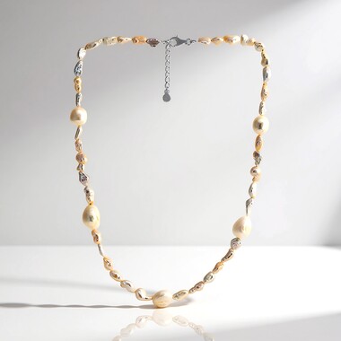 Collana in argento con Perla d'Acqua Dolce Bianca (TPC)