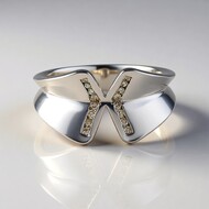 Bague en argent et Diamant champagne I2 (de Melo Essence)