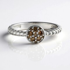 Anello in argento con Diamante Champagne I2