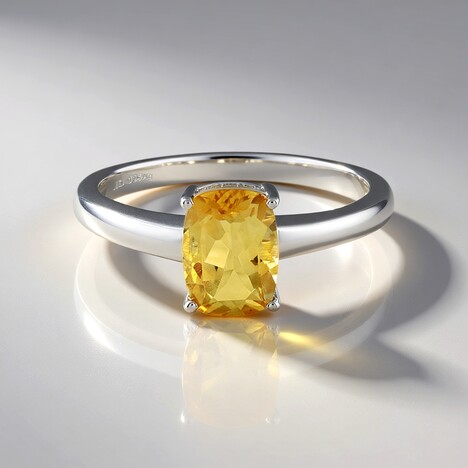 Bague en argent et Citrine