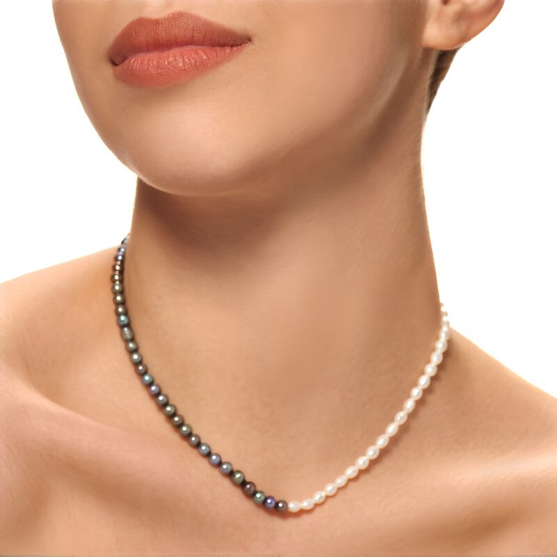 Collana in argento con Perla d'Acqua Dolce Bianca (TPC)