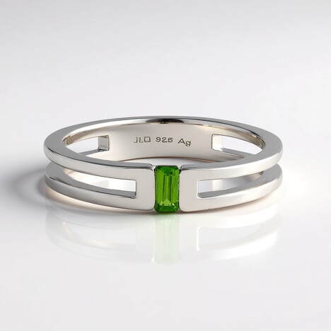Anello in argento con Diopside Russo