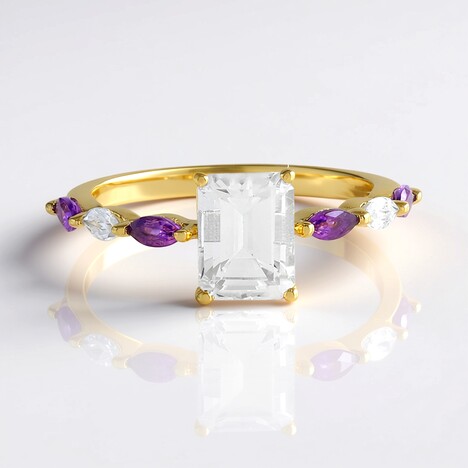 Bague en argent et Topaze blanche